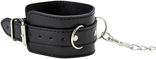 Collar bonded leather et hand cuffs black & white - 2