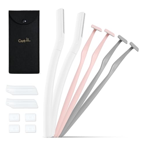 Eyebrow Razors w/Dermaplane Razors Set - Japanese Razors - Small Face Razors for Peach Fuzz and Fine Hair, Multipurpose Exfoliating Dermaplaning Tools for Women and Men