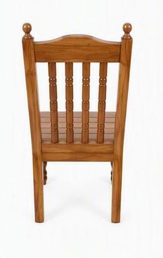 Image of Wooden Dining Chair with High Spindle Back, Honey Finish