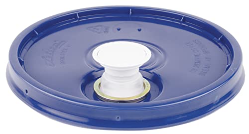 Hudson Exchange Lid with Spout and Gasket for 3.5, 5, 6, and 7 gal Buckets, HDPE, Blue