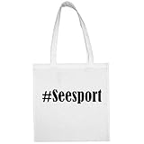 Reifen-Markt Tasche #Seesport Größe 38x42 Farbe Weiss Druck Schwarz