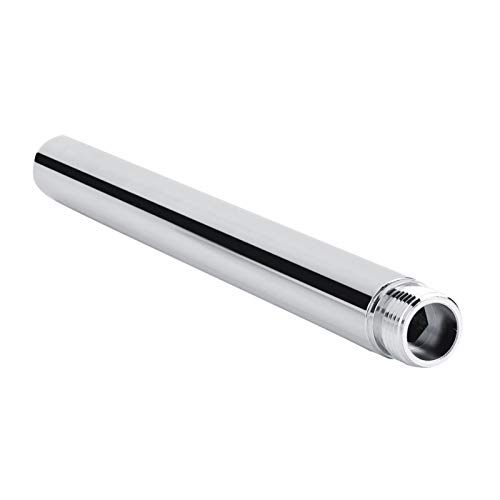 Tiiyee Brazo de Extensión Cabezal Ducha, 22.5cm Forma Redonda Cromo Mano Extensor Duchas Cromado Acero Inoxidable Tubo Extension Redondo Barra G1/2 Conector Componentes Universales Accesorio Baño
