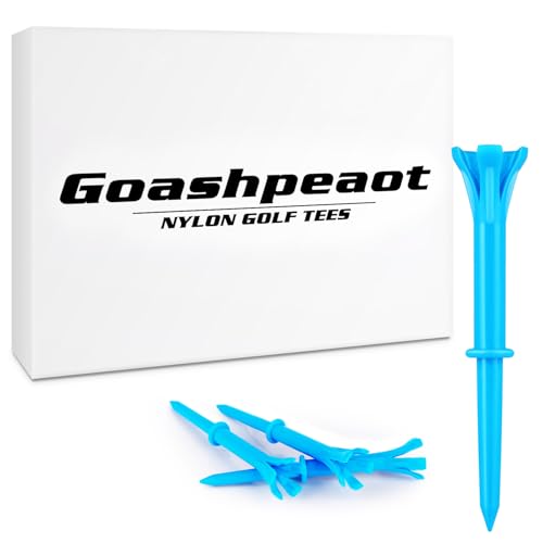 Goashpeaot Nylon Golf Tees 50 Pack, Unbreakable & Stability Professional 5 Prongs Golf Tees, Low Friction and More Distance (Blue)