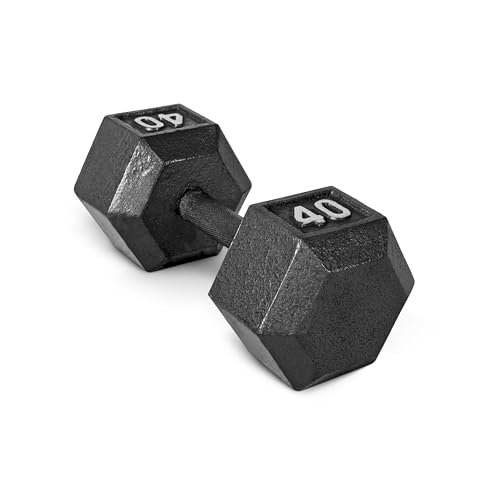 CAP Barbell Cast Iron Hex Dumbbell Black Single 40 lb