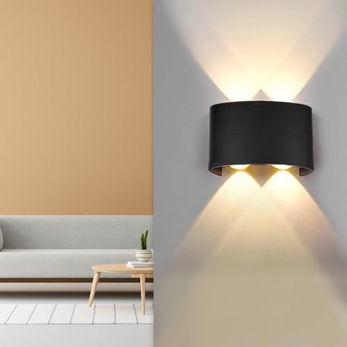Image of GIGAWATTTS 4-Watt U-Shaped Up Down LED Wall Light Outdoor Indoor BIS Approved IP65 Waterproof Exterior & Interior 4 Way Sconce Lamp for Garden Patio Fence (Warm White, Pack of 1)