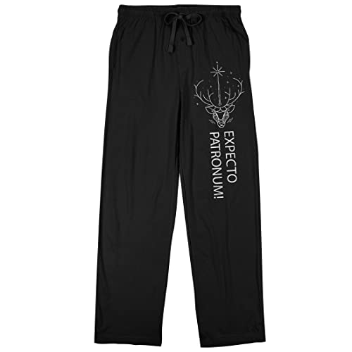 Bioworld Harry Potter Expecto Patronum Men's Black Sleep Pajama Pants