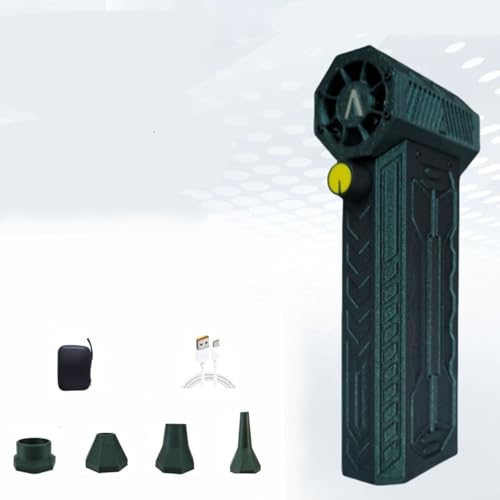 Aprilsunnyzone Compacto sin escobillas para ventilador turbo con múltiples boquillas para aplicaciones y fácil almacenamiento (verde estrella)