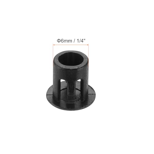 Image of MECCANIXITY 100PCS 6mm(1 /4 inch) Black Plastic Hole Plugs, Flush Type Panel Hole Plugs Insert End Caps for Locking Hole Tubes Furniture Cabinet