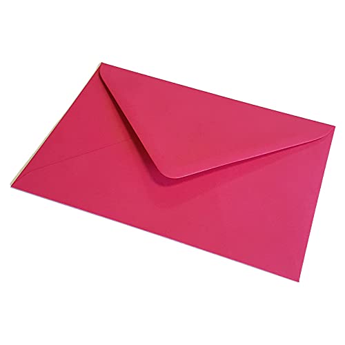 250 C5 Fuschia Pink Coloured Envelopes (162x229mm - 6.4x9) for Greetings Card Crafts & Party Invitations - Packed by The CandyRushTM Charity