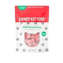 CANDY KITTENS New Flavor Vegan Gummy Candy 4.4oz Wild Strawberry, 2 Pack