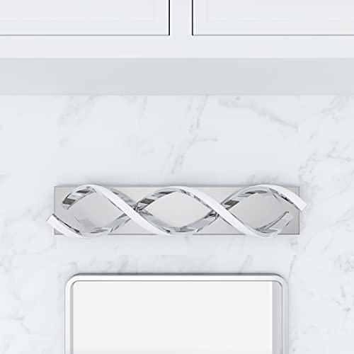 Image of Aiwen Modern LED Bathroom Vanity Lights, 1-Light Aluminium Stainless Steel Unique Spiral Design Wall Lighting Fixture, Bathroom Sconces Wall Lighting for Living Room Entryway Bedroom Wall Sconce