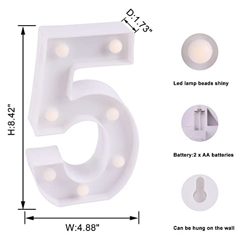 LED Zahlen Lampe Nummer Beleuchtete Ziffern 0 bis 9,Led dekoration für Geburtstag Party Hochzeit & Urlaub Haus Bar (1) – Bild 6