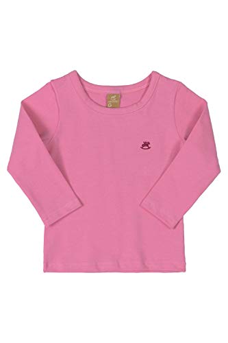 Camiseta Básica Manga Longa, Up Baby, Meninas, Rosa, 10