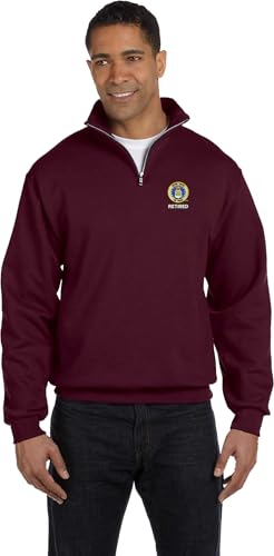 MilitaryBest U.S. Air Force Retired Embroidered Quarter-Zip Pullover2