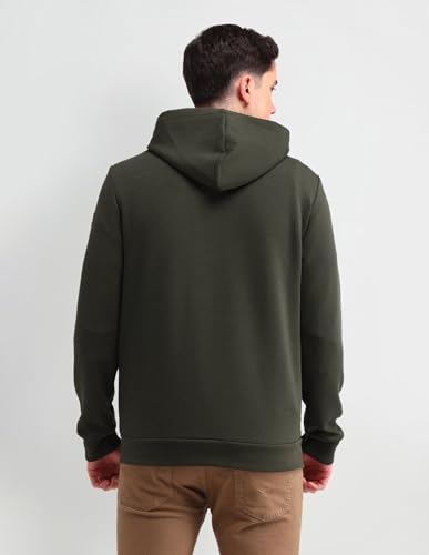 Image of U.S. Polo Assn. Denim Co. Men's Green Solid Hooded Long Sleeve Casual Polyester Regular Fit Quilted Jacket