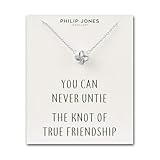Philip Jones Silver Plated Love Knot Necklace with Quote Card