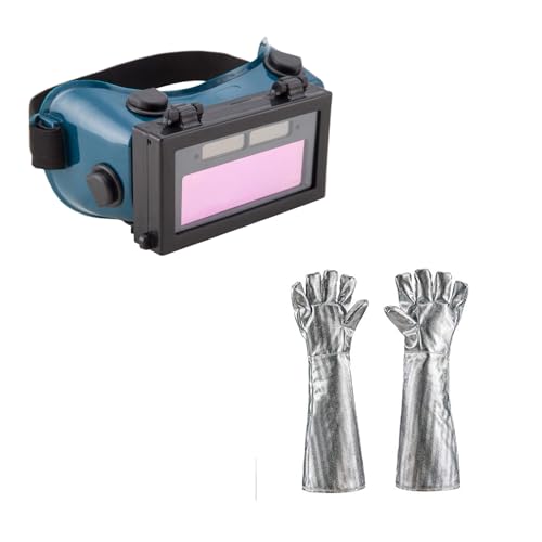 Image of Holulo Auto Darkening Welding Goggles with Clear Inner Lenses and Welding Gloves Solar Welder Eyes Glasses Flip Up Lens Eye Protection
