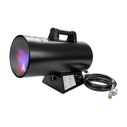 125,000 BTU Portable Forced Air Propane Heater - 10 ft Hose & Regulator Included, Adjustable Torpedo Heater for Garage, Construction Sites, Jobsite, Patio