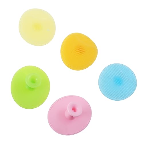 SOESFOUFU 5pcs Baby Scalp Massager Brush Set Silicone Hair Cleaning Shower Supplies for Newborns Scalp Massage Head Cleaning Gentle Bristles for Daily Use