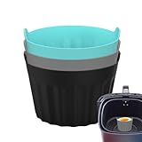 Ramequines reutilizables para magdalenas para freidora de aire, molde de accesorios para freidora, molde antiadherente para pasteles, magdalenas, tartas, pudines, panes