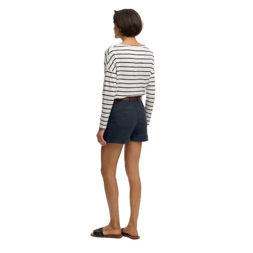 Superdry Mid Rise Linen Short Pantalones, Eclipse Navy, 30W Unisex Adulto