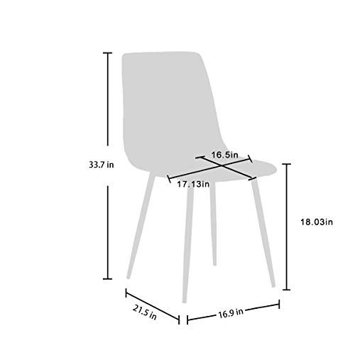 image for CangLong Dining Chairs Set of 4, Kitchen Chairs with PU Cushion Seat B