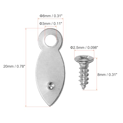 Image of HARFINGTON 100Pcs Picture Frame Backing Hardware Clips with 100Pcs Screws Photo Frame Turn Button Fasteners Picture Frame Backing Clips for Craft Hanging Pictures Drawing, Silver Tone