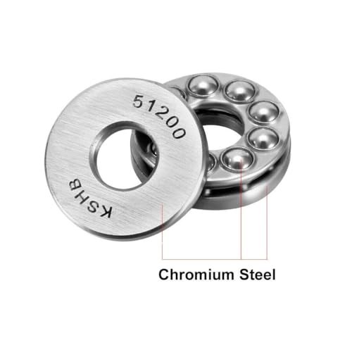 Roulement à billes de poussée 51200 en acier chromé 10x26x11mm