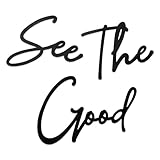 Zzbakress See The Good Metal Wall Art - Large Living Room Wall Decor - Black Modern Signs