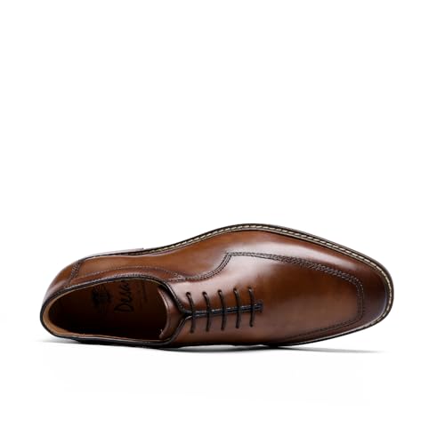 Image of Men's Dress Shoes Genuine Leather Oxford for Men Classic Comfortable Formal Business lace up No Creases Mens Dress Shoes