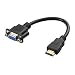 Produktbild Monlladek HDMI-Stecker auf VGA D-Sub 15-polige Buchse Video Av Adapterkabel für HDTV-Set-Top (schwarz)