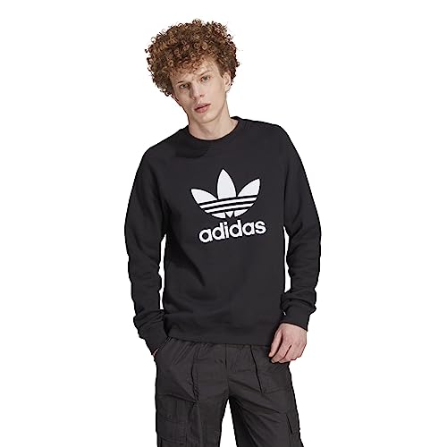 adidas Mens Trefoil Crew Neck Sweatshirt Casual - Black