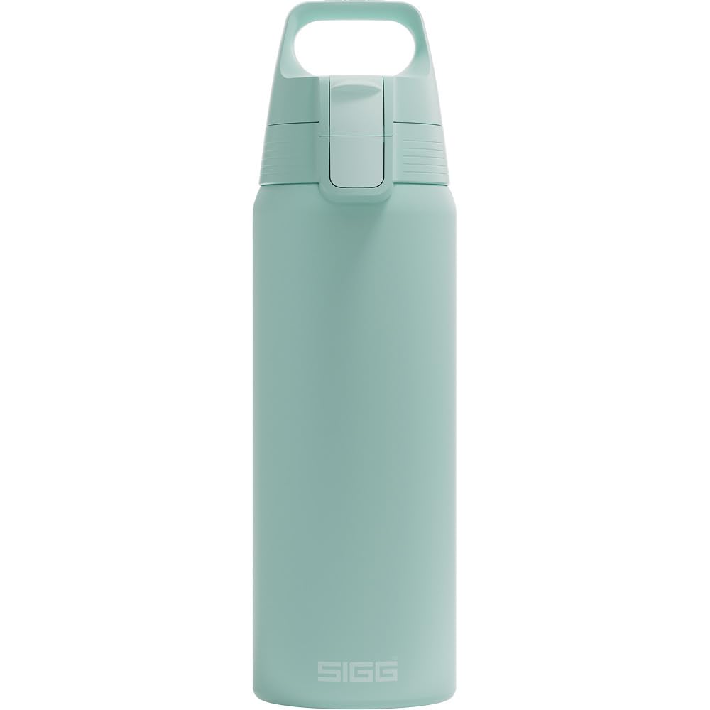 Sigg - Stainless Steel Water Bottle - Shield ONE Milky Blue - Suitable for Carbonated Drinks - Leak-Proof - Feather-Light - BPA-Free - Outdoor & Fitness - Blue - 0.75 L