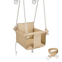 MAMOI® Wooden Baby Swing seat for Toddlers, Indoor Toddler Swings Chair from Birth, Kids Baby Bouncer for Garden, Child Rocker Swing Set from 8 Months