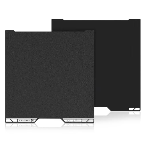 TMYPN 355 x 346mm Build Plate for Bambu Lab H2D/H2D Laster 3D Printers, Smooth Black PEI + Textured Black PEI Good Adhes