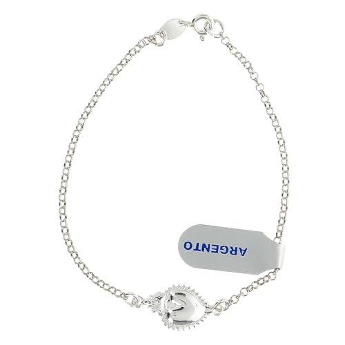 Bracelet argent 925 coeur ex-voto d'une finesse rare fait main