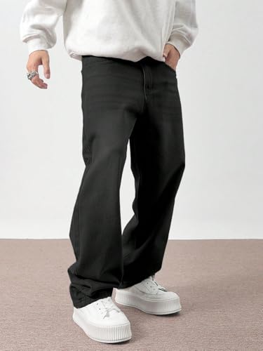 Image of URBAN POCKETS Jeans for Men | Denim Jeans | Relaxed Fit | Baggy Style | Wide Leg | Streetwear | Casual Wear | Everyday Comfort (U-18-19)