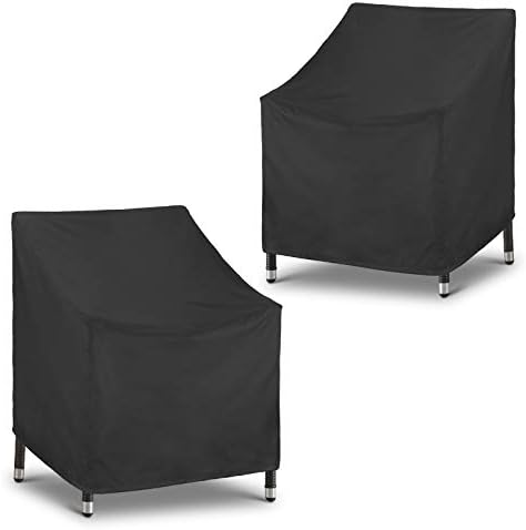 SunPatio Outdoor Chair Covers 2 Pack, Waterproof Patio Deep Seated Lounge Chair Covers, Durable FadeStop Patio Furniture Covers with Air Vent and Drawstring for All Weather, 27" W x 34" D x 32" H