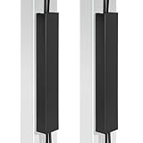 Blulu 2個パック ブラック スチール マグネット 14インチ ケーブル管理チャンネル デスク下脚用 垂直ワイヤーハイダーカバー デスクケーブルオーガナイザー ドリルコードなし オーガナイザー コード隠し管理 ホームオフィス用