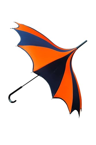 VampireFreaks Batwing Pagoda Umbrella (Black and Orange)