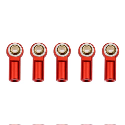 Maquetas Biela RC Para Tamiya Para AXIAL Para SCX10 D90 D110 1/10 5 Uds Metal M3 Enlace De Aluminio Extremo La Barra Junta Esférica RC Accesorios Para Orugas Coche(Red)