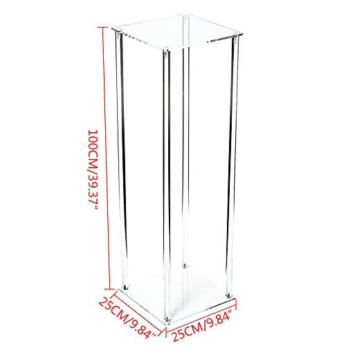 TFCFL Acrylic Wedding Flower Column, Wedding Flower Vase Stand Tabletop Decor Clear Display Rack Wedding Centerpiece Column Flower Stand Road Lead Stand for Wedding Road-Leading Home Decor (1PC)