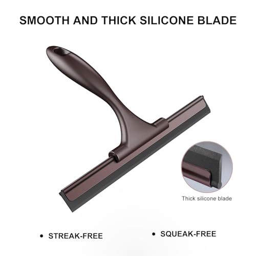 Image of SetSail Squeegee for Shower Glass Door Stainless Steel Shower Squeegee for Glass Doors All-Purpose Window Squeegee for Car Windshield Cleaning 10 Inches,Bronze