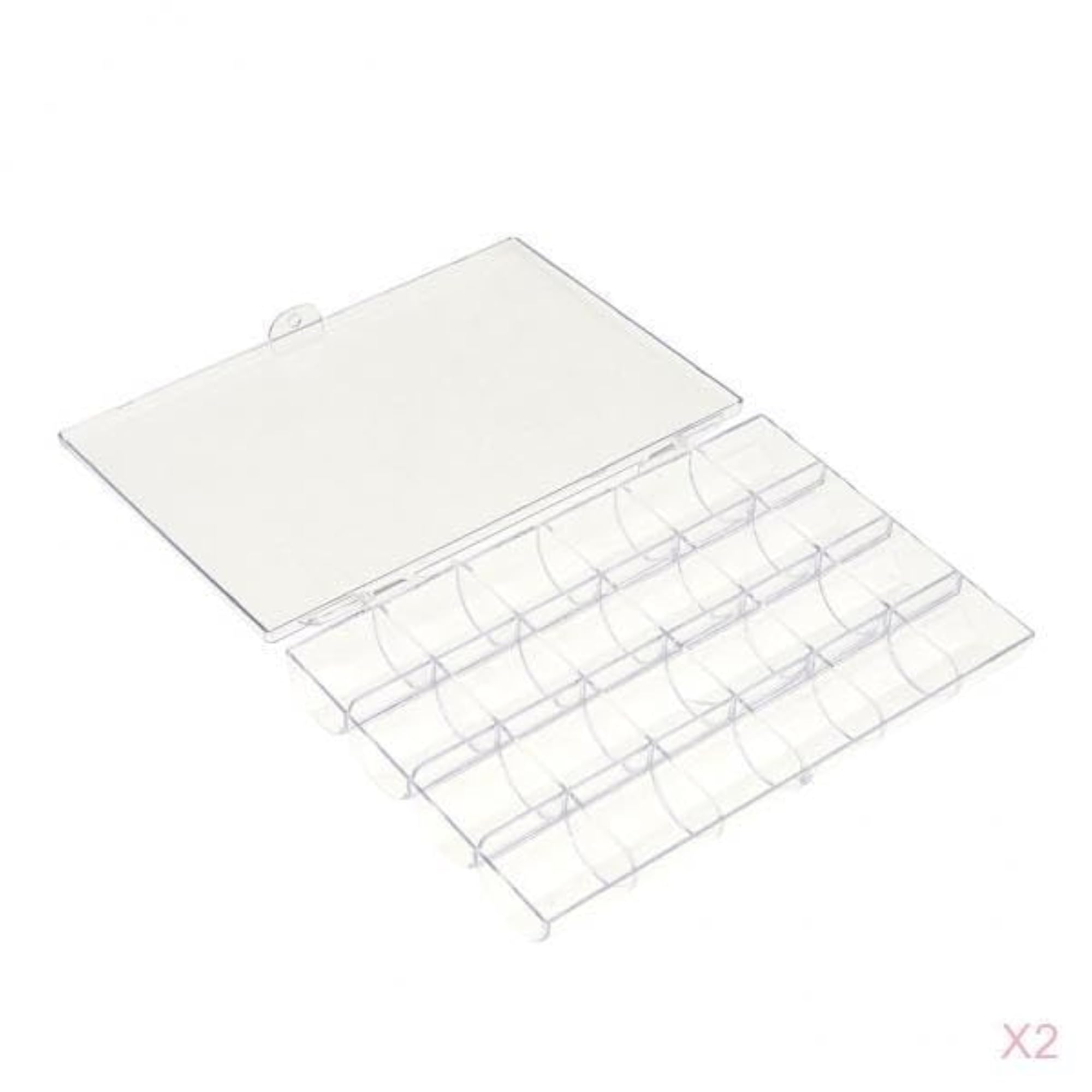 2x Acrylic Pen Display Stand, Clear Makeup Rack