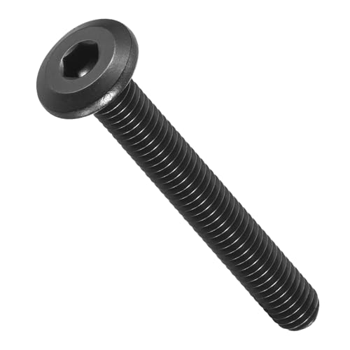 METALLIXITY Flat Head Hex Socket Cap Screws Bolts(M6-1x45) 10Pcs, 304 Stainless Steel Hex Socket Furniture Bolts Screws - for Furniture Woodworking Project, Black
