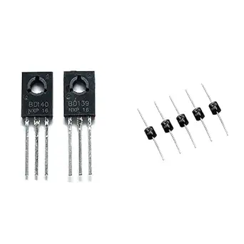 Transistors Combo BD139 BD140 NPN PNP, 25Pieces Each, 50 Pieces & Electronic Spices (PACK OF 10) 6Amp RECTIFIER DIODE 6A4