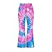 Psesaysky Tie Dye Girl's Flare Leggings Crossover High Waisted Flare Leggings Fashion Bell Bottoms Lightweight Bootcut Yoga Pants