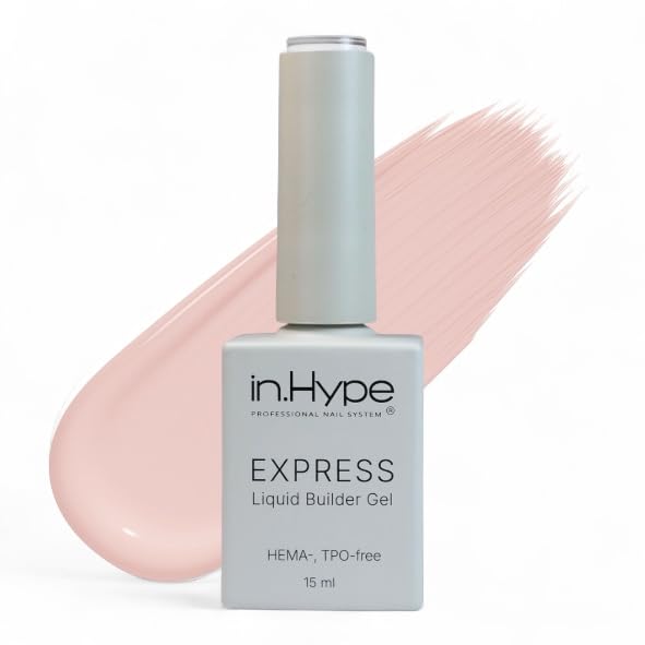 IN.HYPE Estructura expresagel constructor líquidogel duro en una botella (BIAB) Hema, libre de TPO para mejorar las uñas, superposiciones,