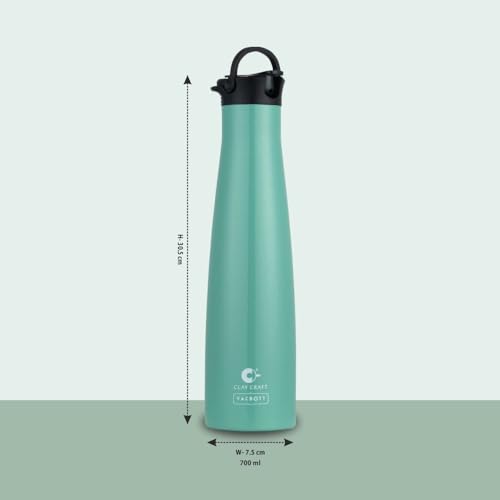 Image of CLAY CRAFT VACBOTT Vega Double Walled|18 Hours Hot and 24 Hours Cold Water Bottle Vacuum Insulated|Flask Bottle 650ml|Steel Bottles for Travelling|BPA-Free|BIS Certified|1Year Limited Warranty