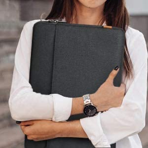 Image of Dynotrek Protector 14 inch Laptop Sleeve Bag, with Charger Pouch Computer Cover Accessories Pocket, Portable Laptop Case Compatible for MacBook Air /Pro, Dell, HP, Acer, Asus, Lenovo -Charcoal Black